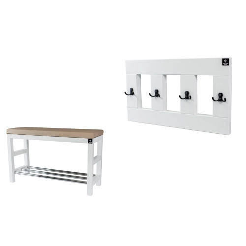 Zestaw Ławka Na Buty RBS-15 + Wieszak Ścienny WDC-17