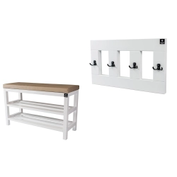 Zestaw Ławka Na Buty RBS-1 + Wieszak Ścienny WDC-17 Kolory