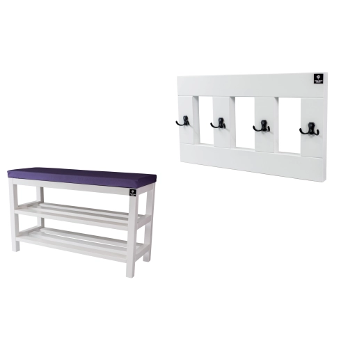 Zestaw Ławka Na Buty RBS-1 + Wieszak Ścienny WDC-17 Kolory