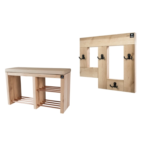 Zestaw Ławka Na Buty RBS-22 + Wieszak Ścienny WDC-19 Kolory