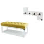 Ławka Pikowana Żółcień Cytrynowa  LPP-3 + Wieszak Ścienny WDC-35