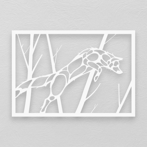 Stalowy dekor na ścianę - Wilk Czarny / Biały