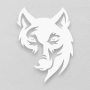 Stalowy dekor na ścianę - Wilk Czarny / Biały