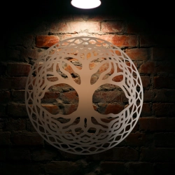 Stalowy dekor "Drzewo Życia" Złote Białe