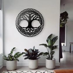 Stalowy dekor "Drzewo Życia" Złote Czarne