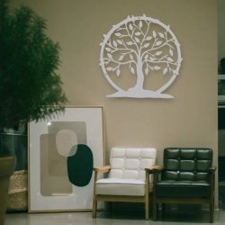 Stalowy dekor "Drzewo Życia" Białe