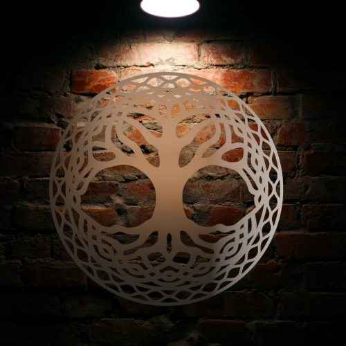 Stalowy dekor "Drzewo Życia" Złote Białe