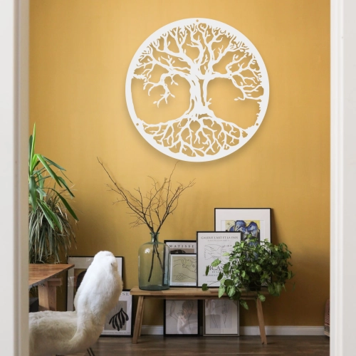 Stalowy dekor "Drzewo Życia" Białe