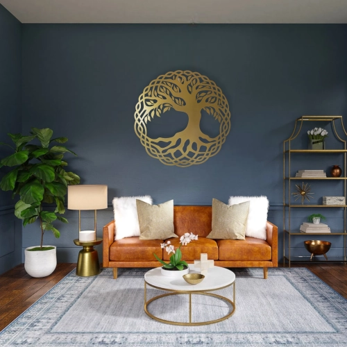 Stalowy dekor "Drzewo Życia" Złote Gold