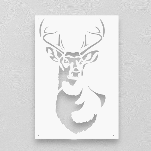 Stalowy dekor Jeleń Biały