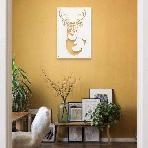 Stalowy dekor Jeleń Biały