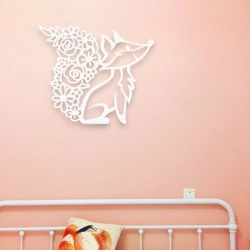 Stalowy dekor Lisek Biały