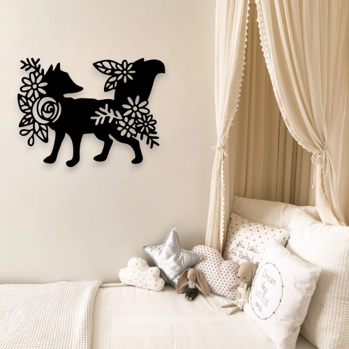 Stalowy dekor Lisek Czarny