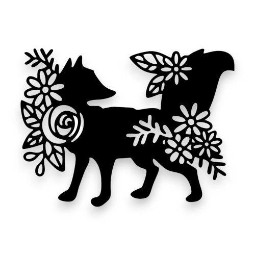 Stalowy dekor Lisek Czarny