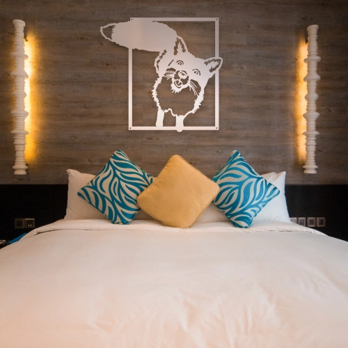 Stalowy dekor Lisek Biały