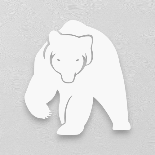 Stalowa Dekoracja na Ścianę z Sylwetką Niedźwiedzia Biały