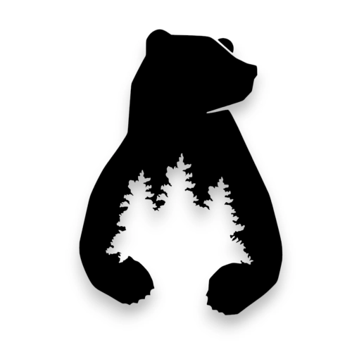 Stalowa Dekoracja na Ścianę z Sylwetką Niedźwiedzia Czarny