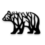 Stalowa Dekoracja na Ścianę z Sylwetką Niedźwiedzia Czarny