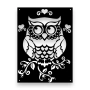 Stalowy dekor na ścianę - Sowa Czarna