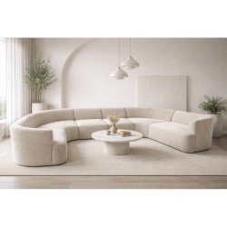 Designerski NAROŻNIK SOFA modułowy w kształcie U XL Tkanina BOUCLE Manza