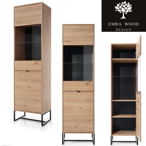 Witryna Regał Szafka  Dąb Loft