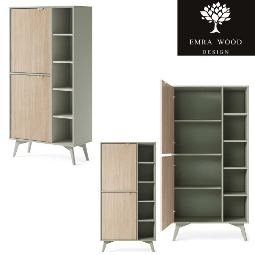 Regał Szafka Witryna Eukaliptus