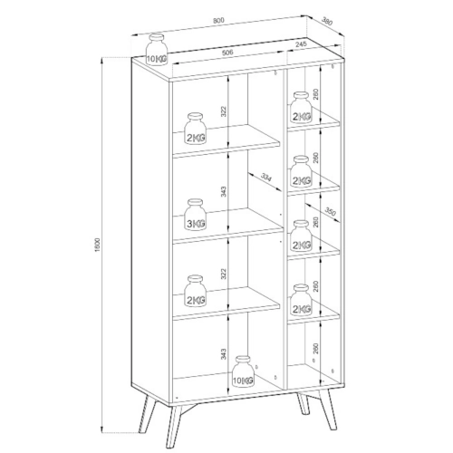 Regał Szafka Witryna Eukaliptus