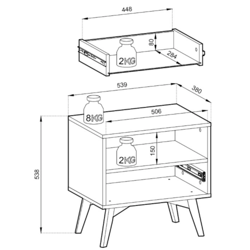 Szafka Nocna Eukaliptus