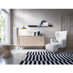 Komoda Beżowa Noga Czarna