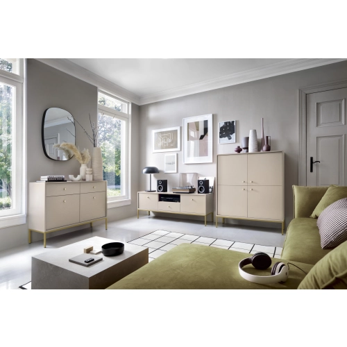 Komoda Beżowa Noga Złota