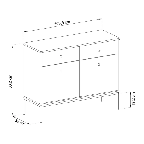 Komoda Beżowa Noga Złota