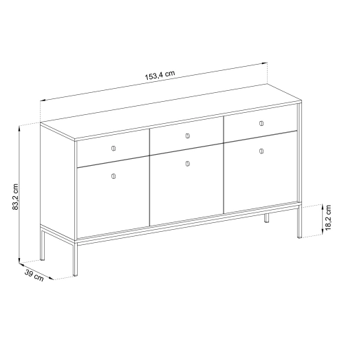 Komoda Beżowa Noga Czarna