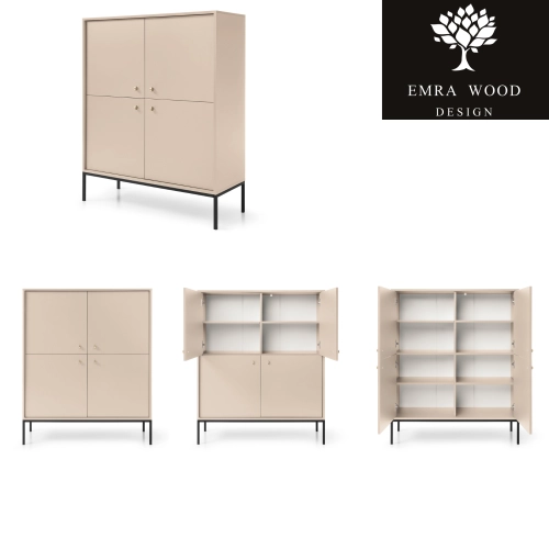 Komoda Beżowo Noga Czarna