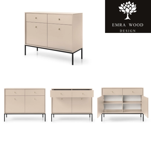 Komoda Beżowa Noga Czarna