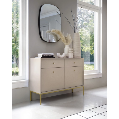 Komoda Beżowa Noga Złota