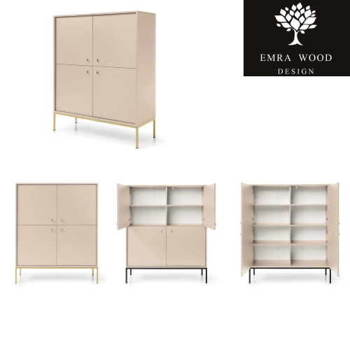Komoda Beżowo Noga Złota