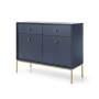 Komoda Granatowa Noga Czarna - Złota