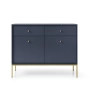 Komoda Granatowa Noga Czarna - Złota
