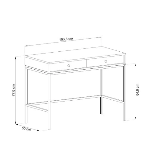 Konsola Toaletka Beżowa Noga Złota