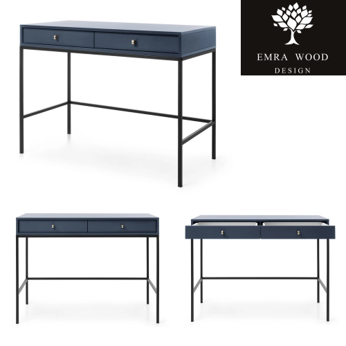 Konsola Toaletka Granatowa Noga Czarna