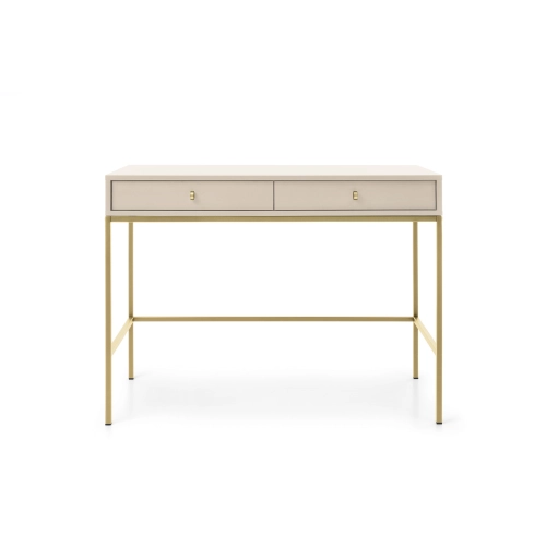 Konsola Toaletka Beżowa Noga Złota