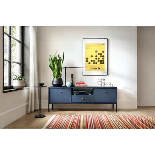 Szafka RTV Granatowa Noga Czarna