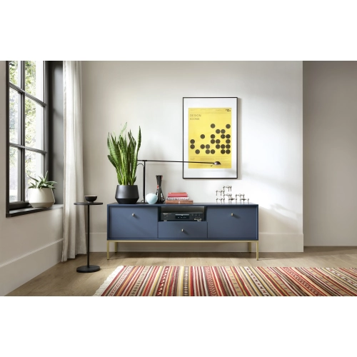 Szafka RTV Granatowa Noga Złota