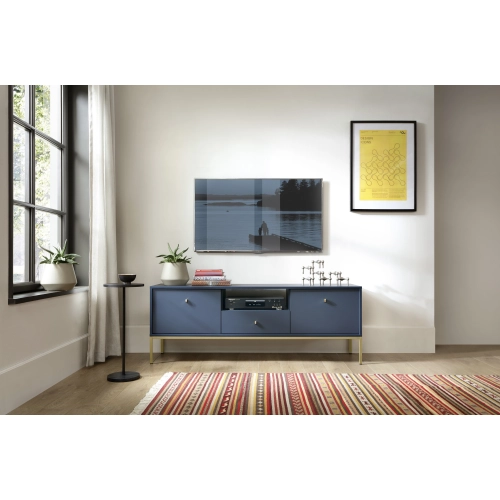 Szafka RTV Granatowa Noga Złota