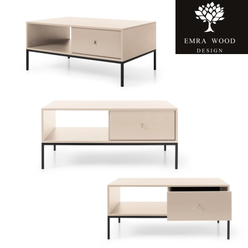 Stolik Kawowy Beżowo - Czarny