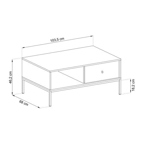 Stolik Kawowy Granatowy Noga Czarna