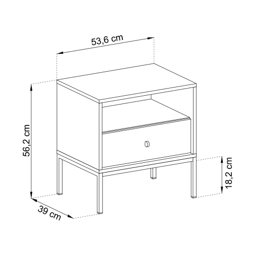 Szafka Nocna Beżowa Noga Czarna