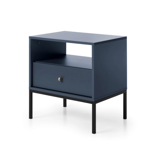 Szafka Nocna Granatowa Noga Czarna