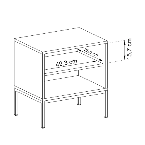 Szafka Nocna Beżowa Noga Czarna