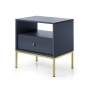 Szafka Nocna Granatowa Noga Złota